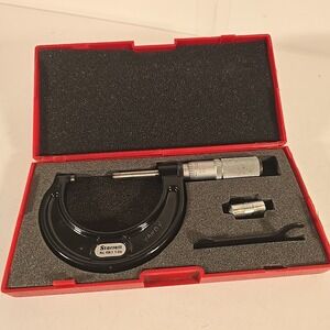 Starrett T436.1XFL-2 Micrometer W/ Standard Carbide Tips .0001 Machinist Tools